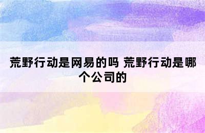 荒野行动是网易的吗 荒野行动是哪个公司的